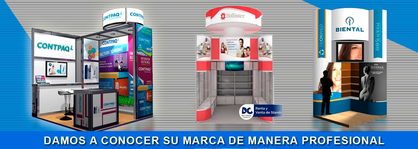 Stand de doble altura con mezzanine DecoStands
