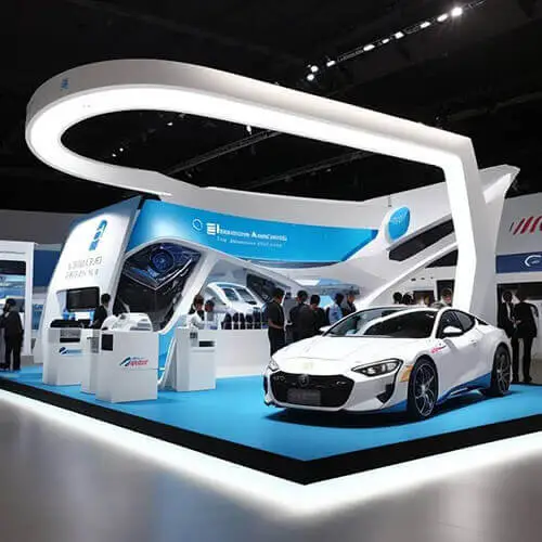 Stand modular montado en exposición